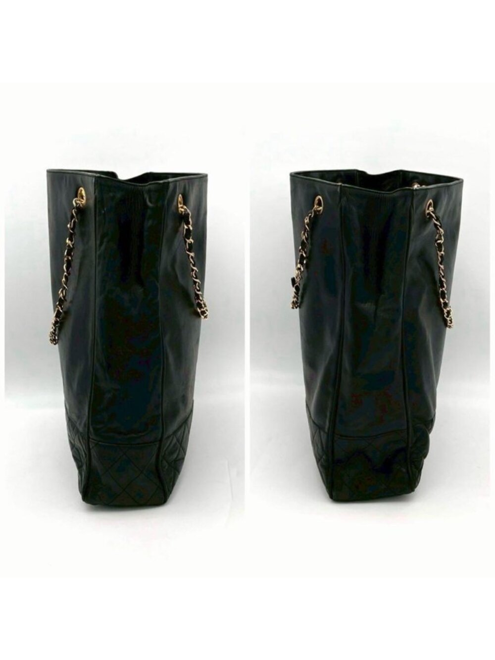 Chanel Lambskin Quilted Chain Tote Black - Picture 5 of 10